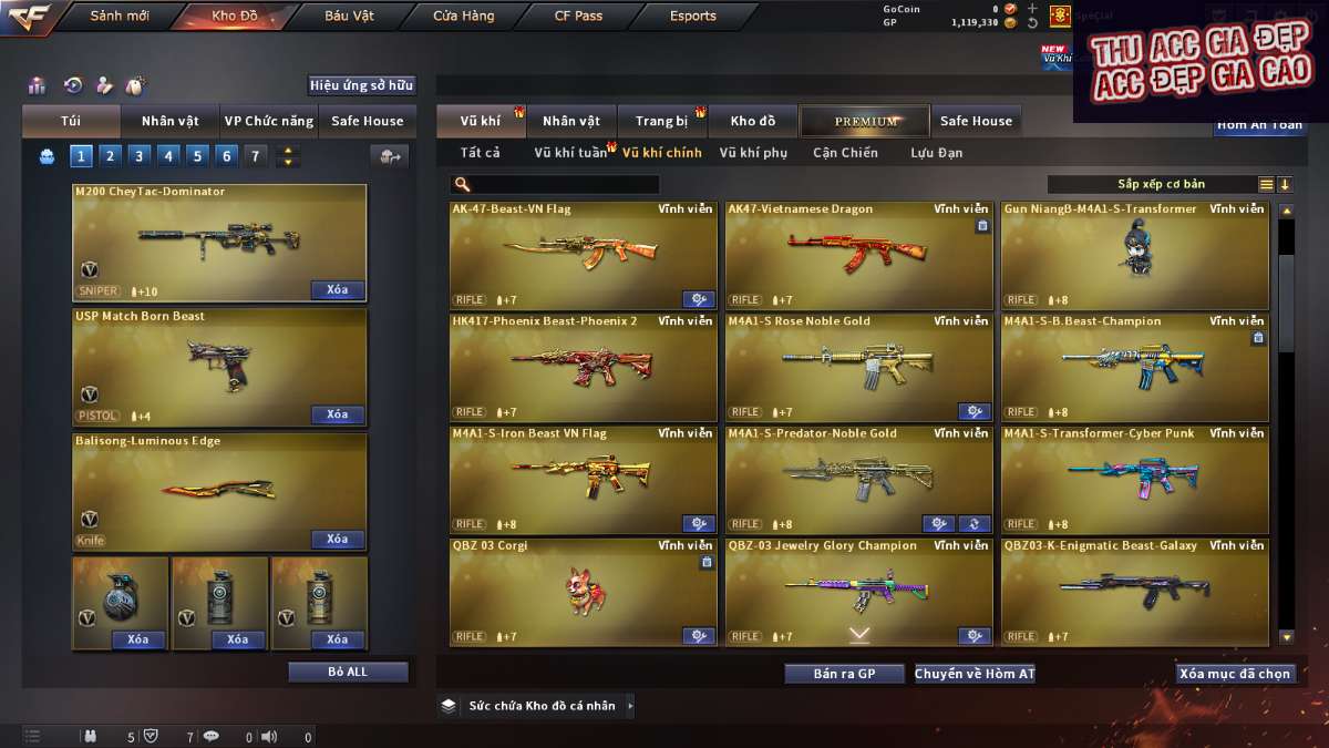 shop acc cf uy tin gia re